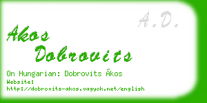 akos dobrovits business card
