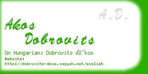 akos dobrovits business card
